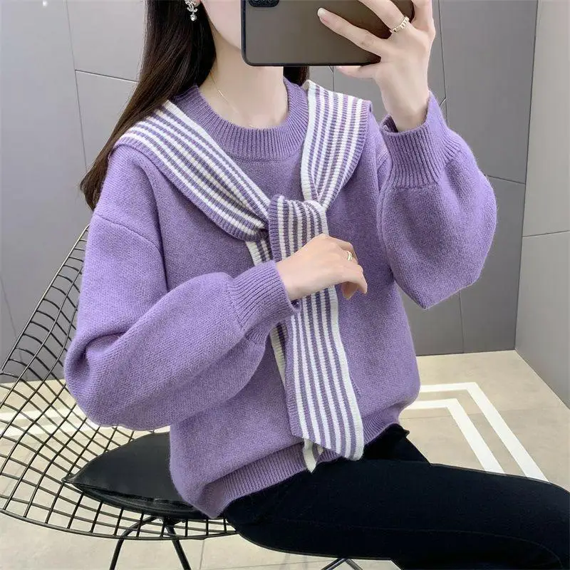 Red Loose Sweater Women's Autumn and Winter New Korean Version Soft and Thick Knitted Sweater Top