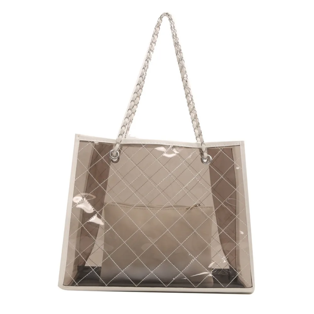 

Прозрачная сумка на плечо большой емкости, летняя сумка для подмышек, водонепроницаемая композитная сумка, пляжная портативная сумка для хранения в корейском стиле