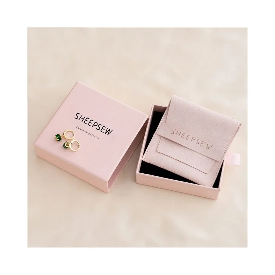 Custom Pink Ring Necklace Earring Packaging Paper Box Sliding Jewelry Packaging Box Set