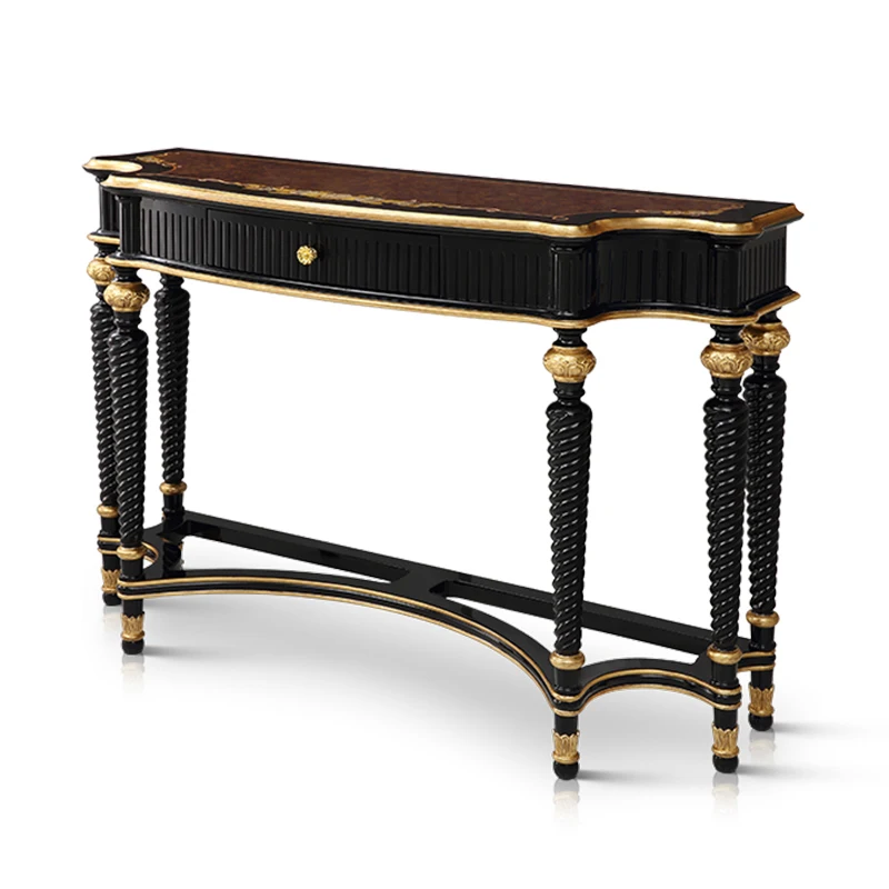 

English luxury solid wood console table classical sideboard entrance table