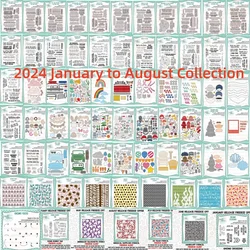 2024 January to August Gonme Dies Collection Metal Cutting Dies Clear Stamp Stencil Mold Craft Decoration Template DIY Cut die