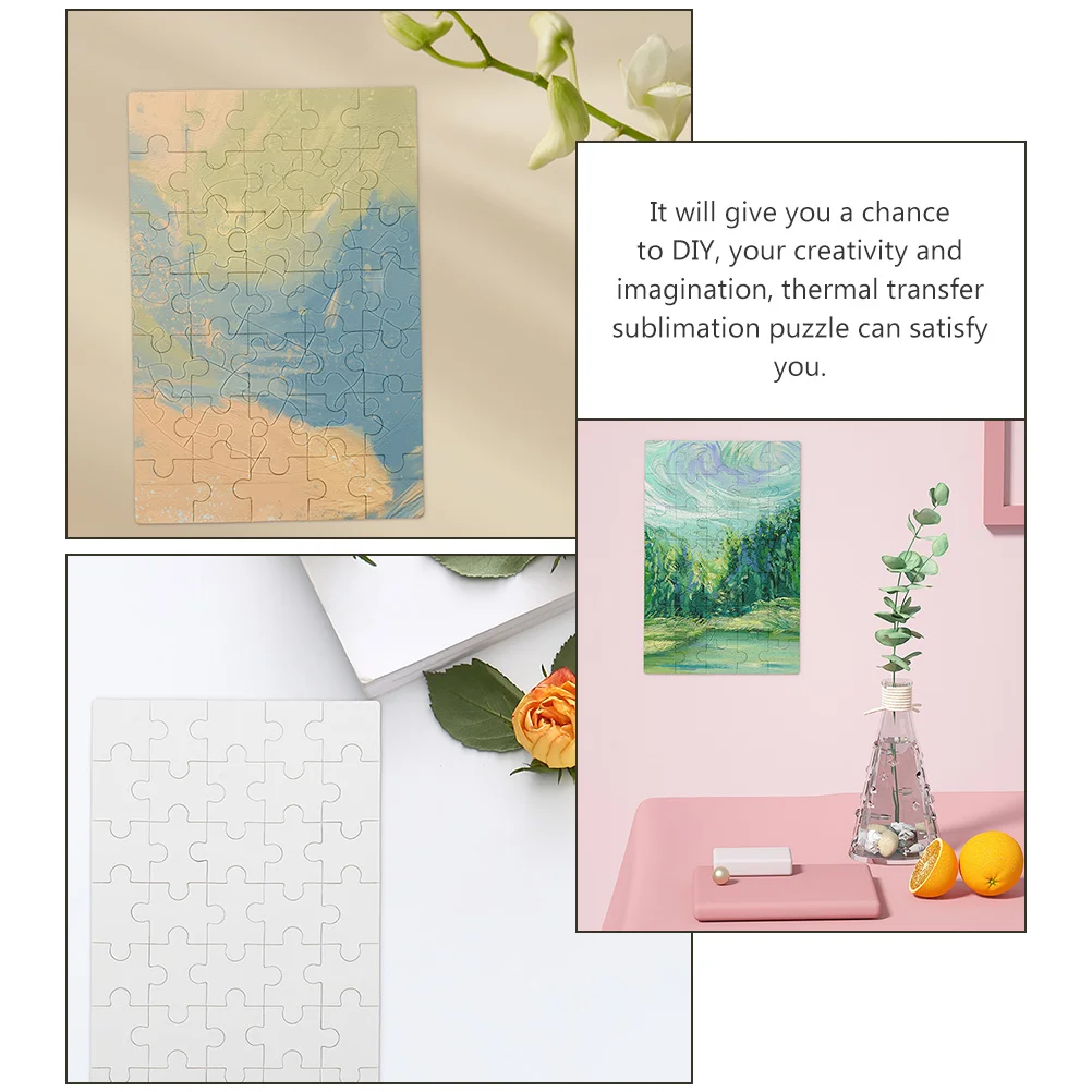 10 Sheets DIY Blank Puzzle Heat Sublimation Blanks Products For Jigsaw Transfer Puzzles Portable