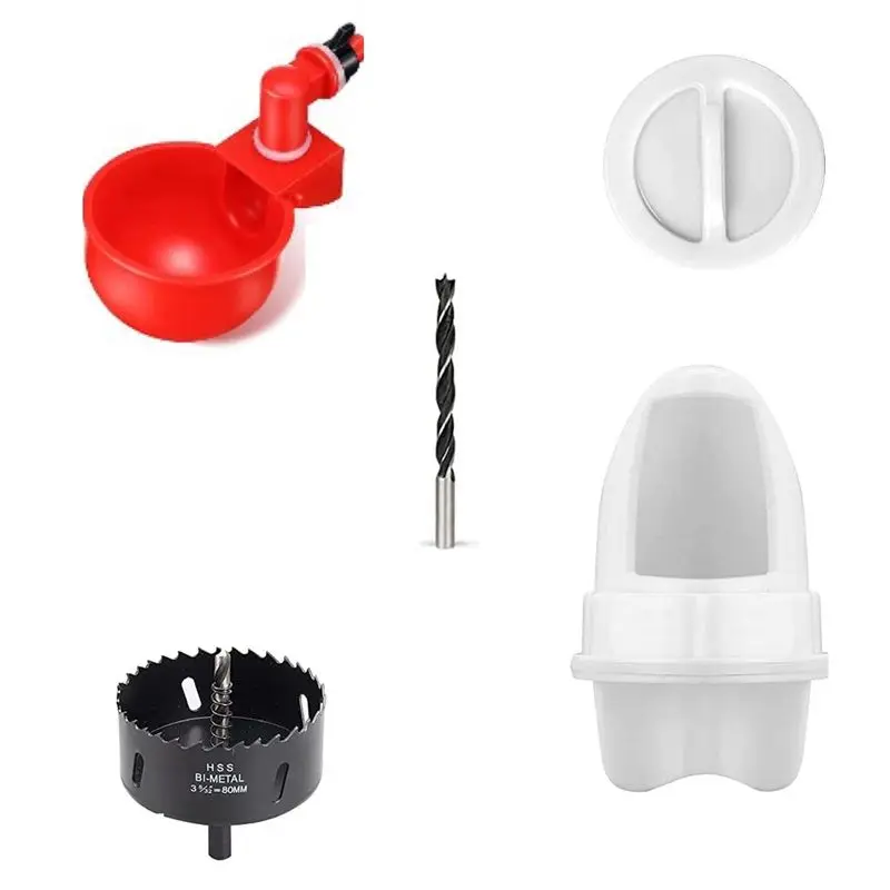 ABKJ-Chicken Feeder Cup 3/8 Inch Thread Automatic Filling For Poultry Watering For Chicken Duck Turkey