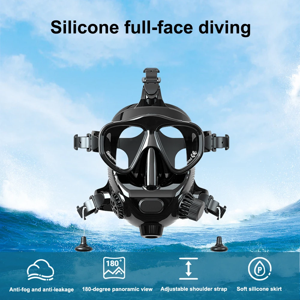 New Scuba Diving Mask Full Face Anti Fog Snorkeling Mask Swimming Goggles Snorkeling Gear Freediving Snorkel Swimming Equipment