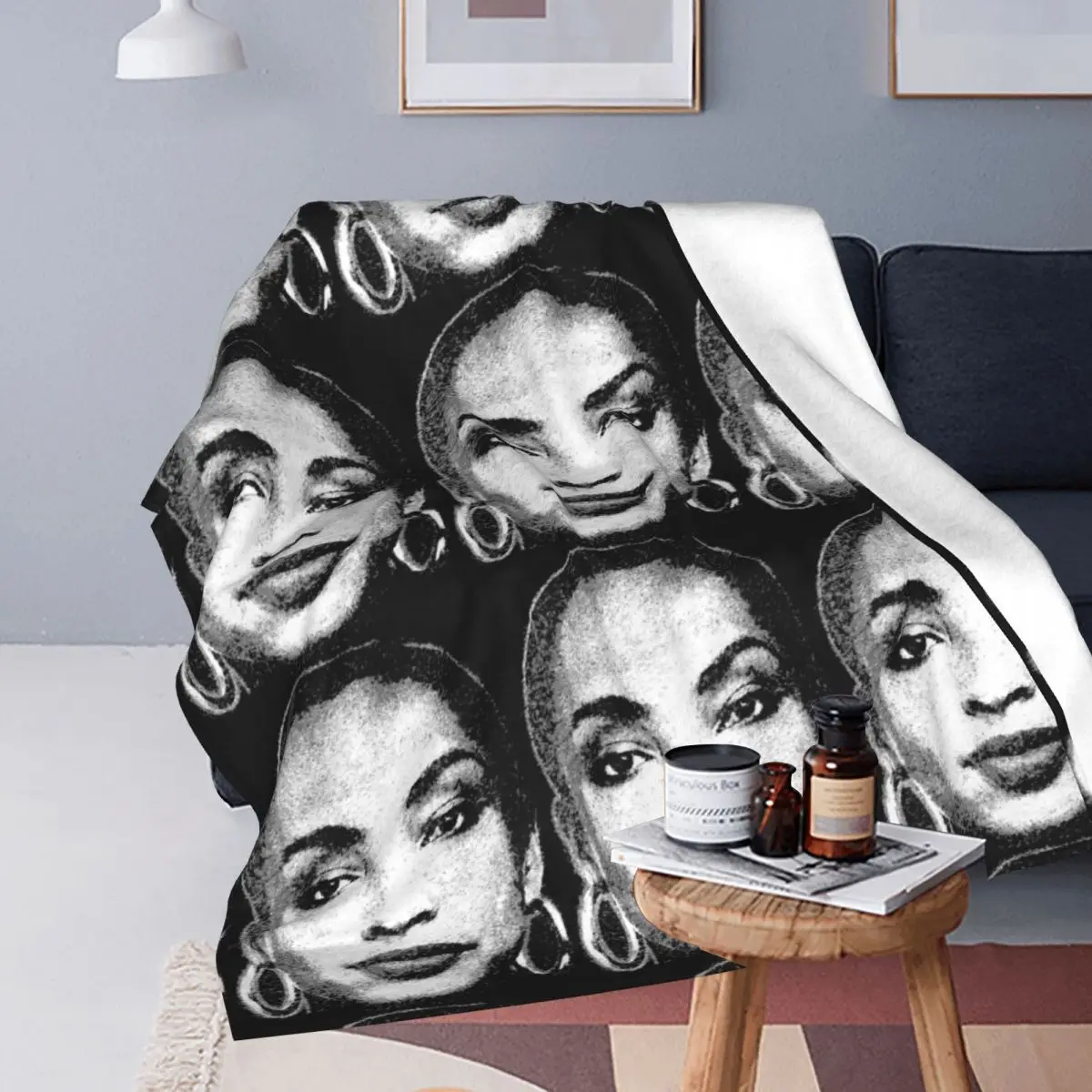 Hip Hop S-Sade Adu Flannel Blanket Fashion Throw Blanket for Home 150*125cm Bedspreads