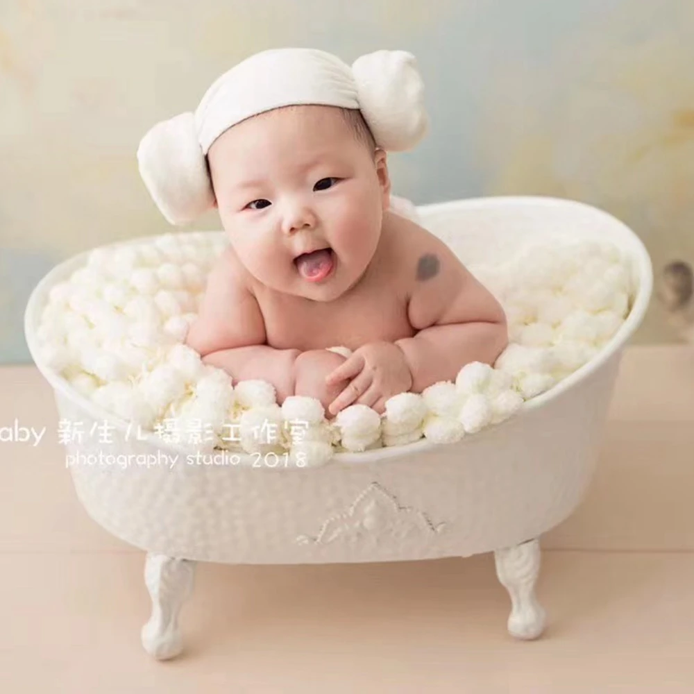 Newborn Photography Props Bathtub Baby Fotoshooting Iron Bucket Newborn Posing Bath Tub Baby Shooting Accessories