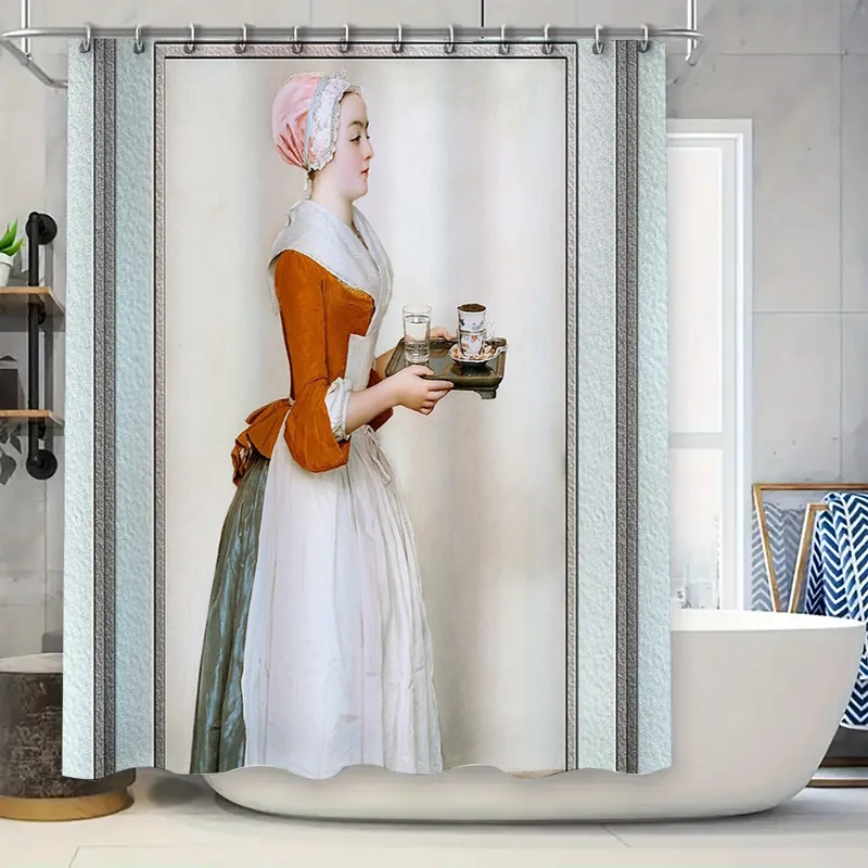 

Винтажная занавеска для душа с цветочным принтом, ботанический узор, декор для фермерского дома, деревенский набор для ванной комнаты, моющаяся ткань, художественный принт