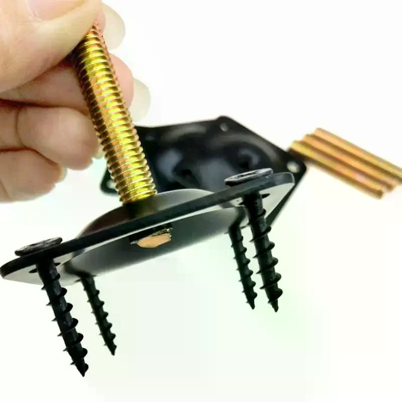 1 Set Thick Iron Furniture Leg Mounting Plates Table Leg Brackets Connector Sofa Couch Desk Legs Repair Hardware Accessories