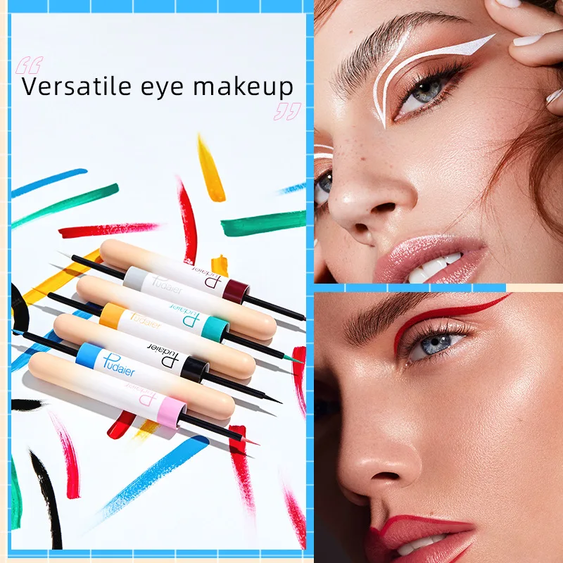 Pudaier 12 Color Liquid Eyeliner Matte Sexy Shimmer Glitter Eyeliner Portable Waterproof Lasting Popular Color Eyeliner Make Up