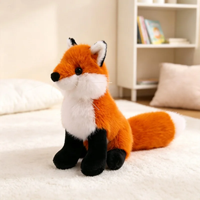 Lying Soft Fluffy Fox Plush Toy Cute Cartoon Animal Fox Stuffed Doll Girls Lover Valentine's Gift Kawaii Birthday Gift Christmas