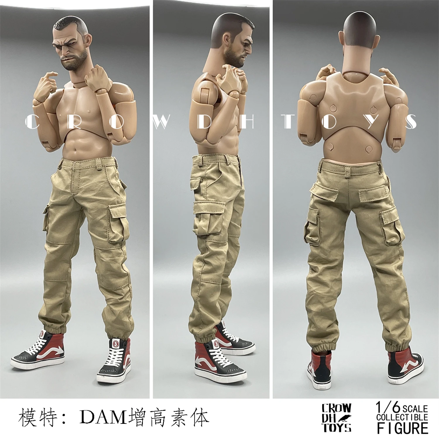 

1/6 Scale Male Figure Workwear Cargo Pants Trousers Clothes Model Toys Sand Camo. Fit for 12'' Action Figure