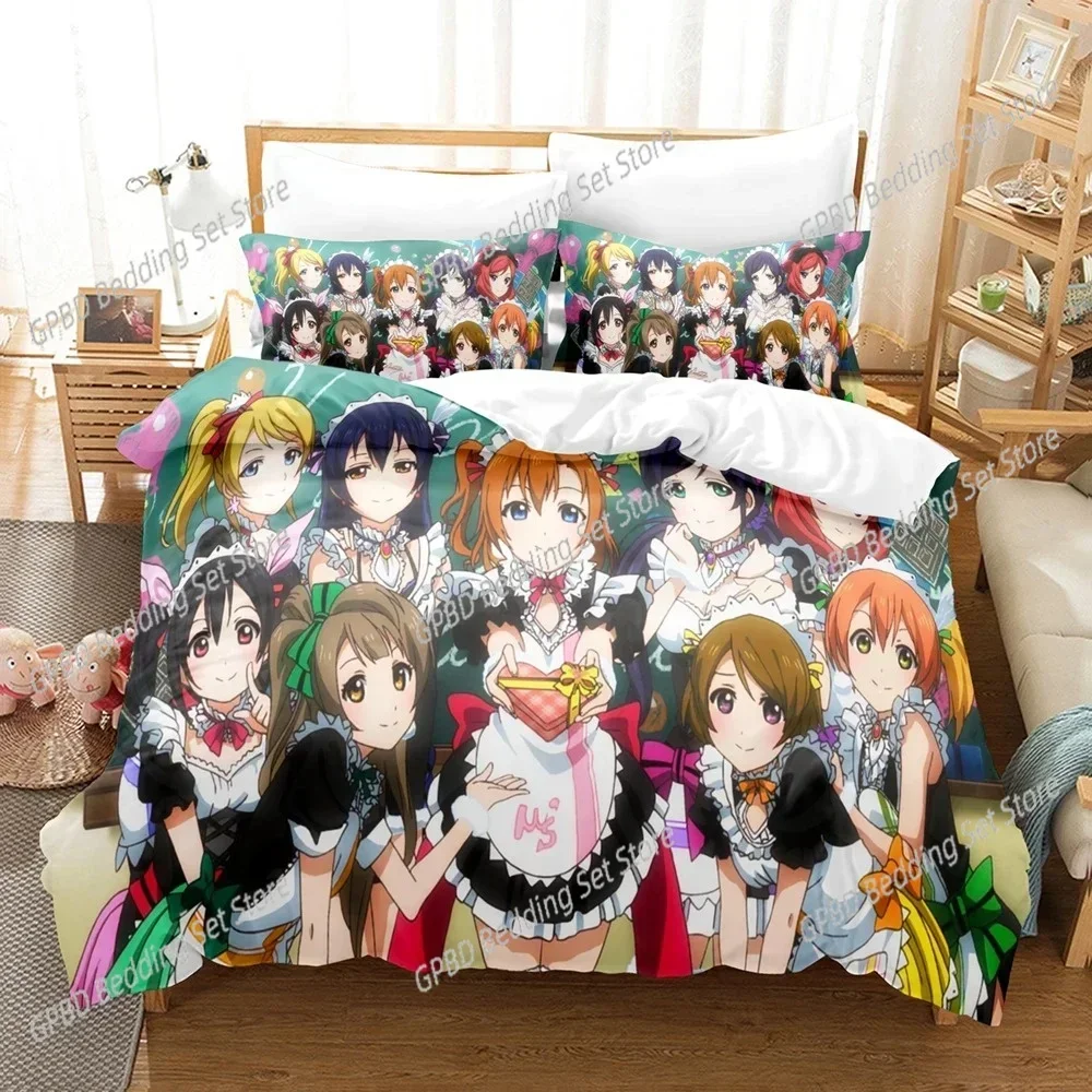 3D Print Anime Love Live Sunshine 3D Bedding Set Duvet Cover Pillowcases Single Twin Full Queen King Size Home Decor Quilt Boys