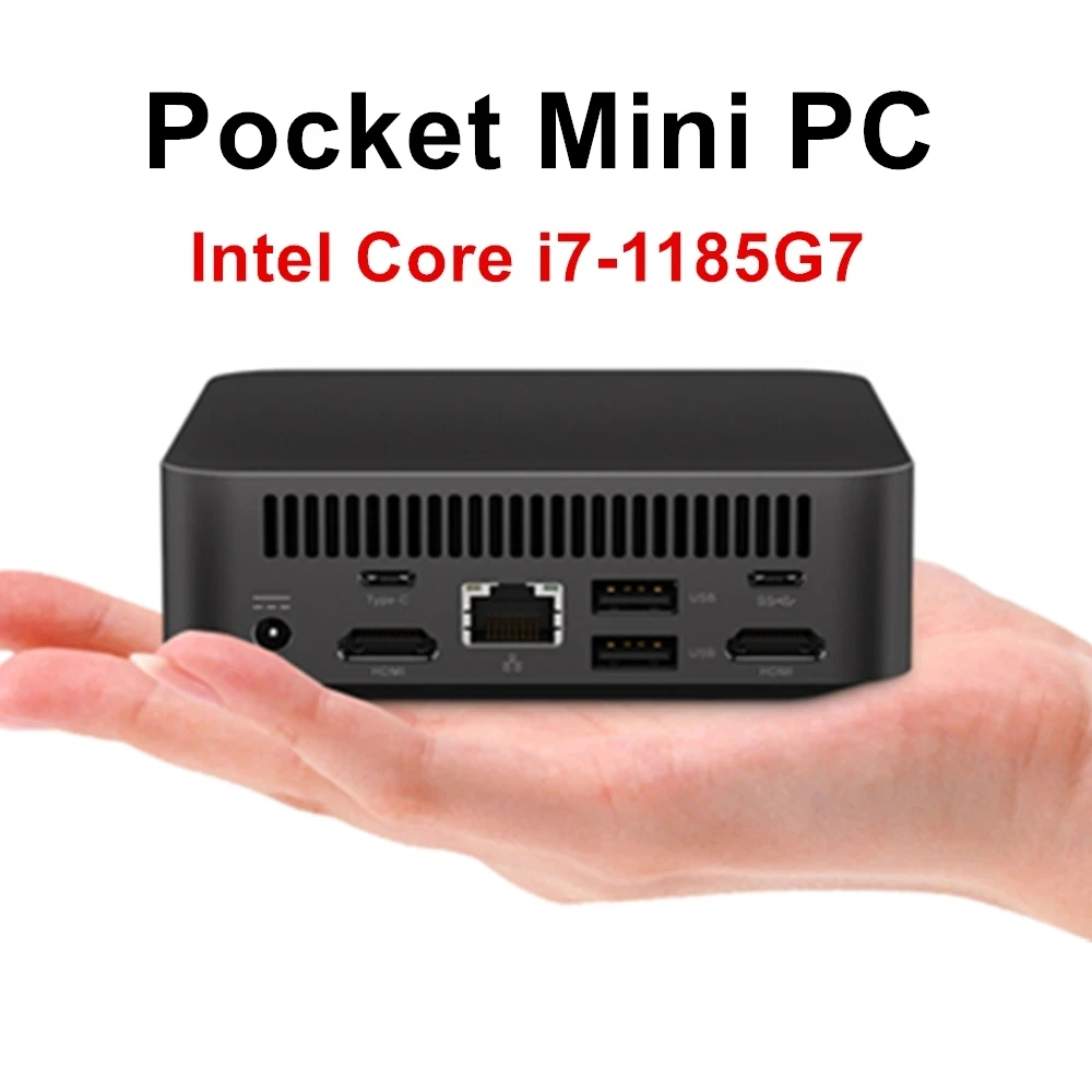 Cheap Office Mini PC 11th Gen Intel i7 1185G7 Windows 11 Gaming Desktop Computer Barebone Pocket PC DDR4 NVMe NUC 4K HTPC WiFi6