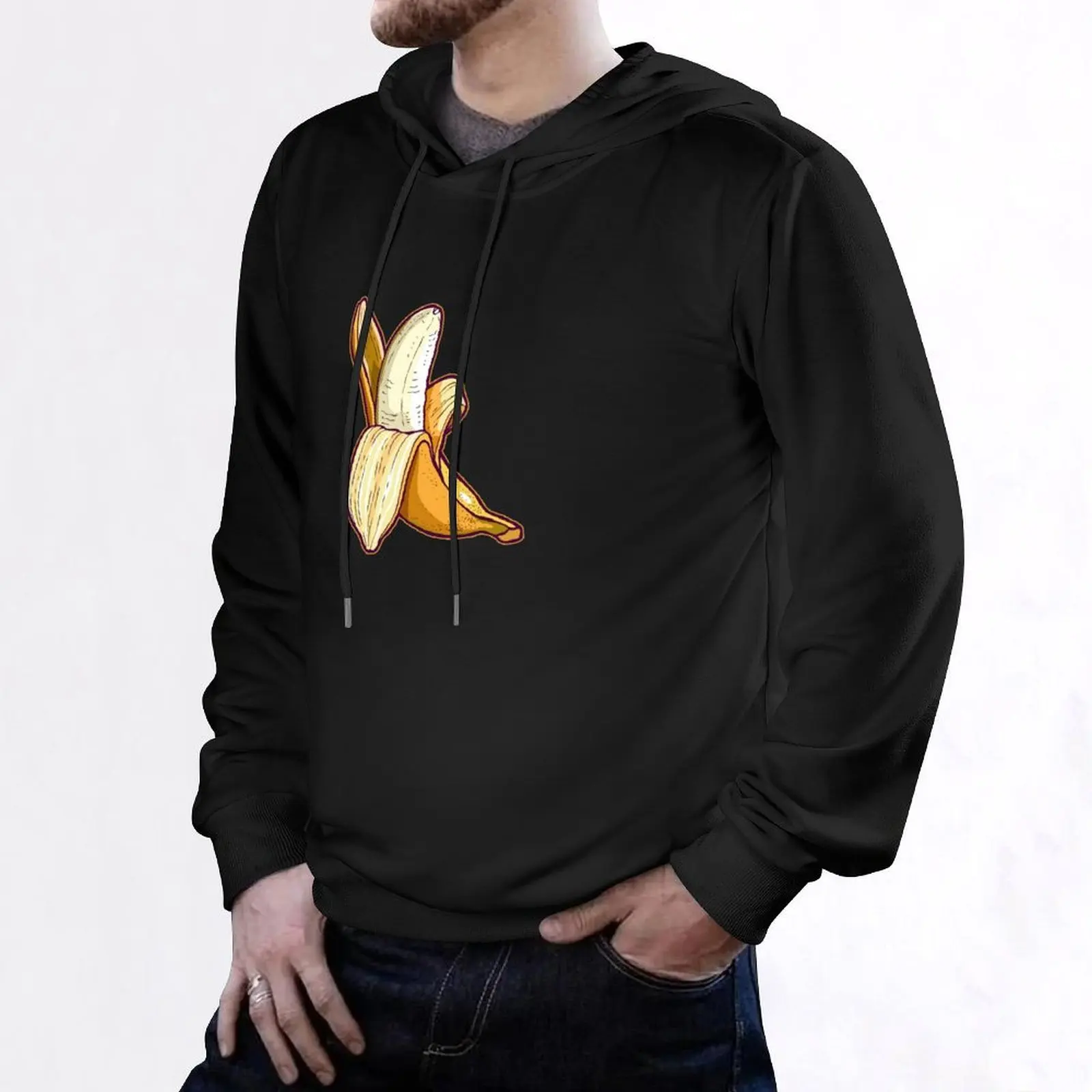 Yellow banana dream. Hoodie hooded shirt male clothes autumn mens clothes mens hoodies