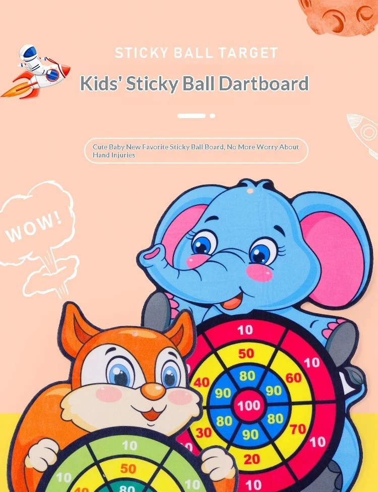 Montessori Throw Sport Slingshot Target Sticky Ball Dartboard Games Educational for Kids Indoor Sports Toy Sticky Ball Slingshot