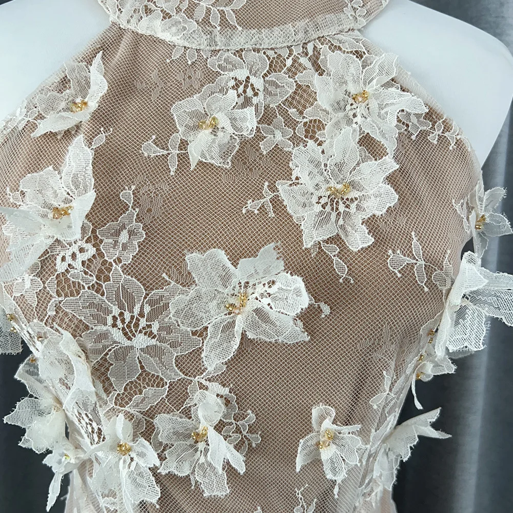 موضة جديدة المرقعة زهرة فساتين للنساء الرسن طوق أكمام عالية الخصر عارية الذراعين أنيقة فستان حفلة صغيرة الإناث