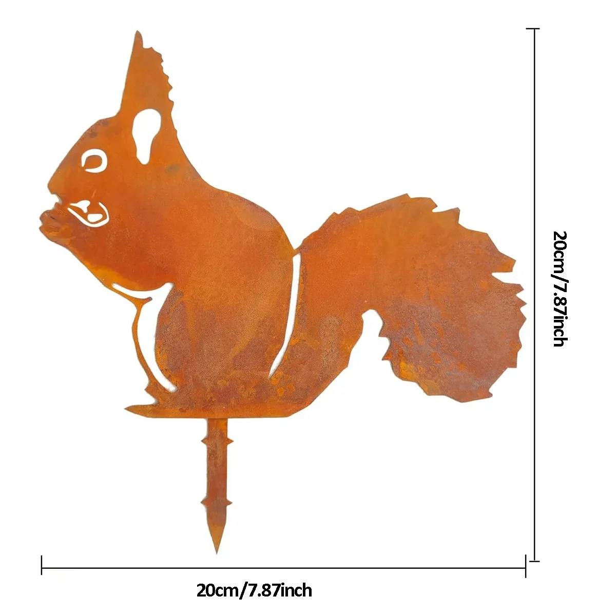 1 st rustieke eekhoorn metalen boompaal, creatieve ijzeren kunstsilhouetdecoratie voor tuin of huis