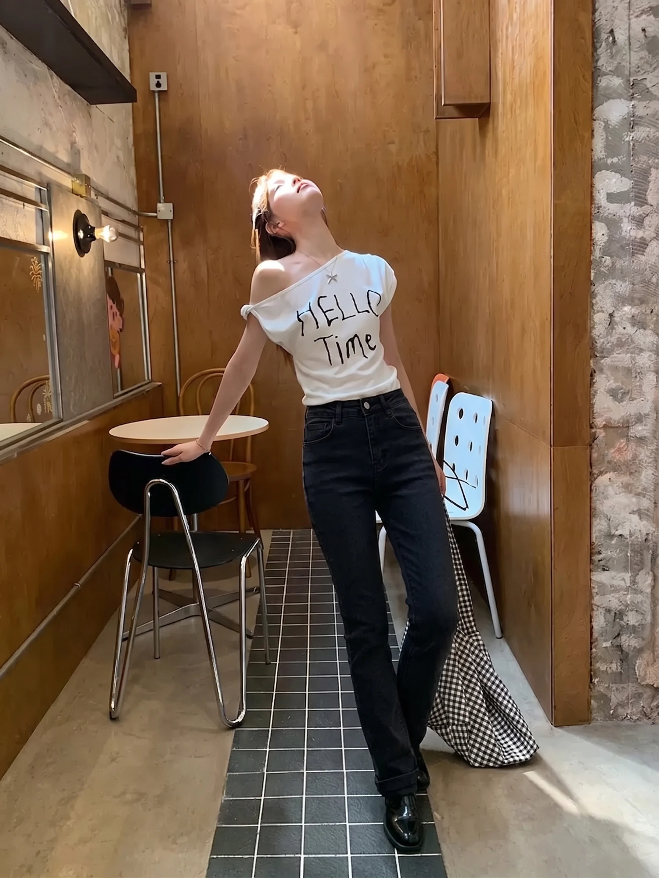 High Waist Straight Leg Jeans Women's Summer Casual Slimming Everyday Wear Vintage Style Cotton Denim Pants Comfortable Fit