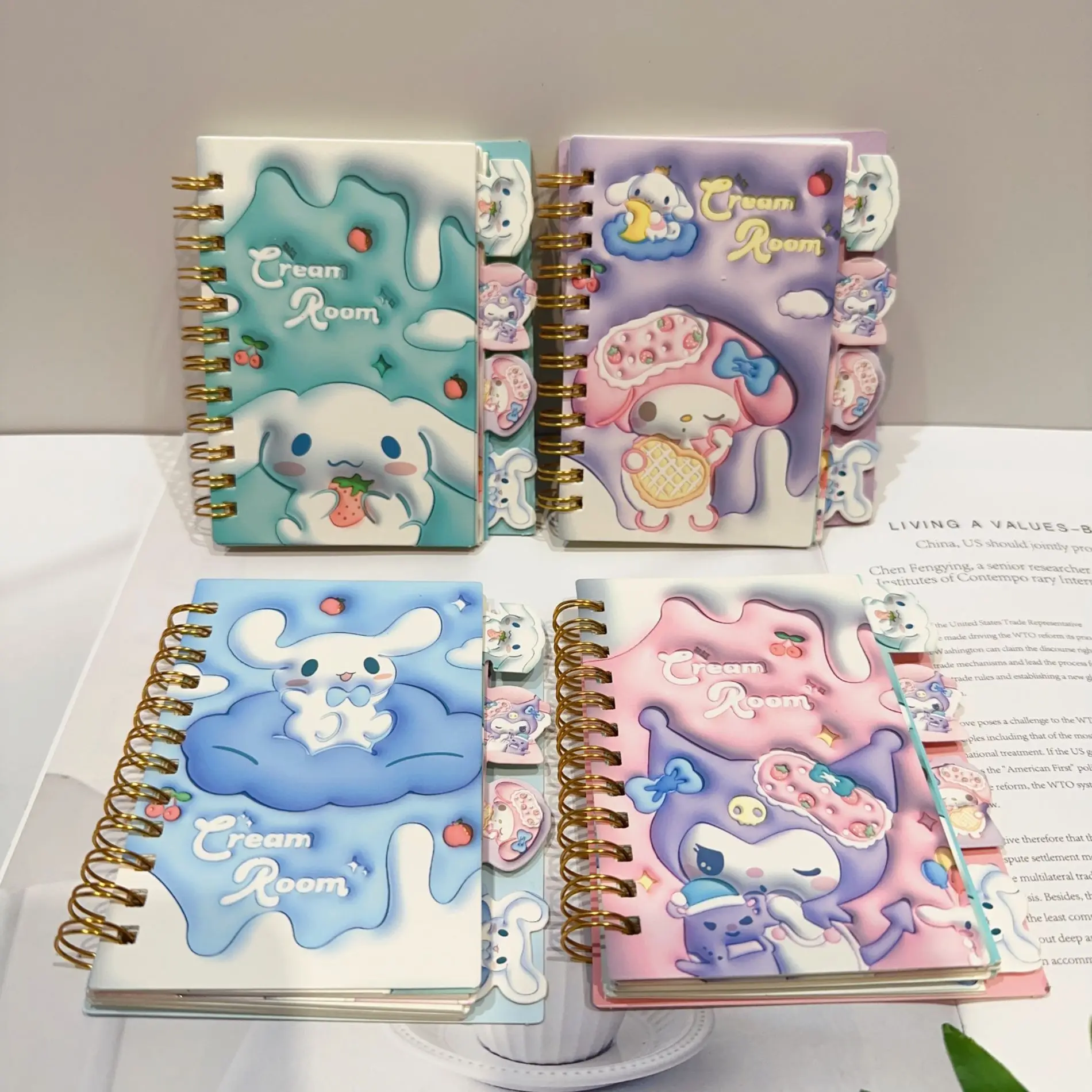 20pcs Sanrio My Melody Diary Notebook Cartoon Series Kawai Kuromi Cinnamoroll Cartoon Student Portable Notebook Children\'s Gift