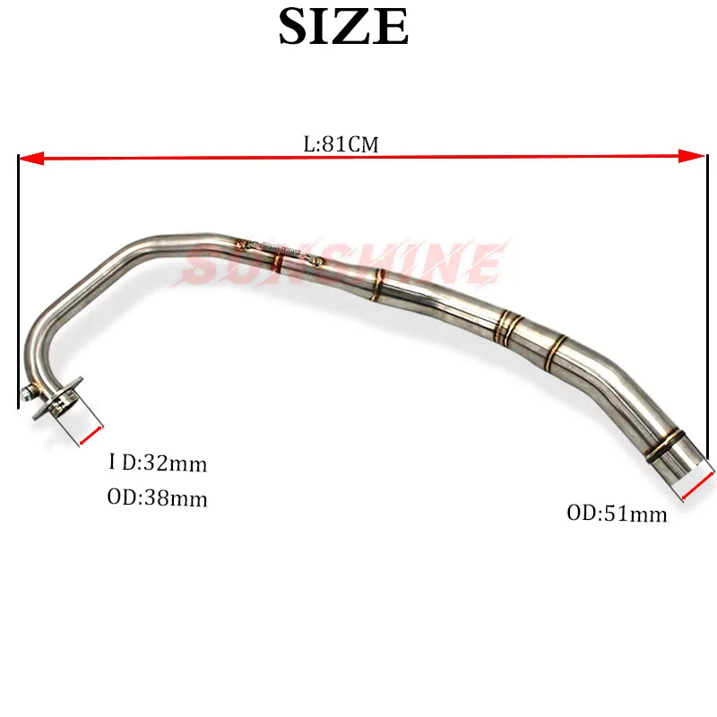 Front Pipe Motorcycle Exhaust Slip on Full Systems Motorcross Stainless Steel Pipe For Suzuki GSX150R GSXR150 GSXR 150