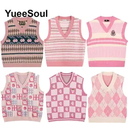 Pull en tricot rose pour femme, Sweet Cute Whole, Y2K Fairycore, Style coréen, Glafibradt Respzed, Chester, Nouveau, 2023