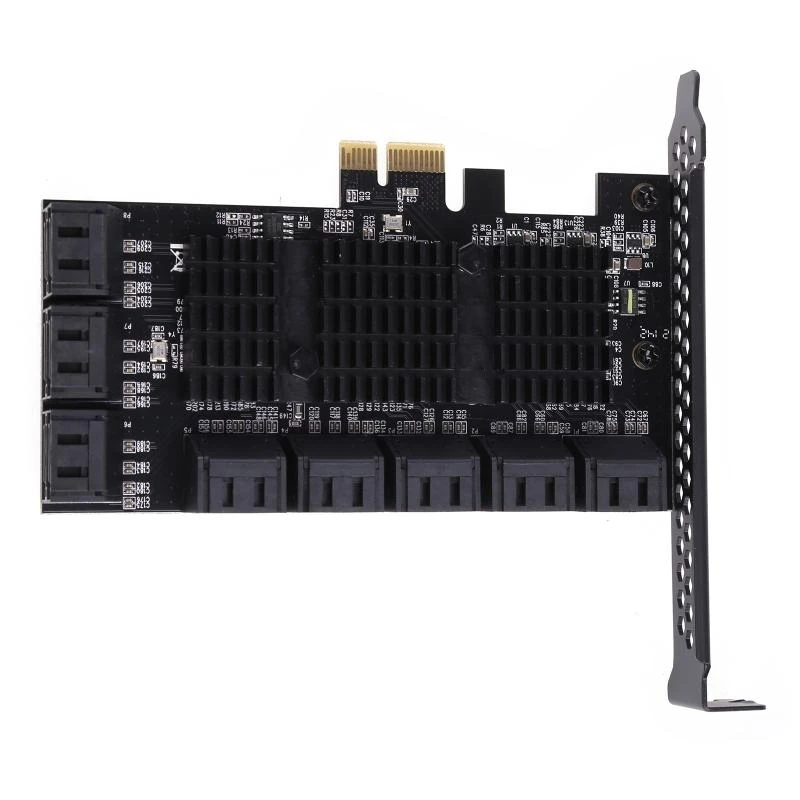 16 Port III to PCIe Expansion Card PCI for Express 1X Adapter PCI-e Converter for HDD SSD IPFS Mining