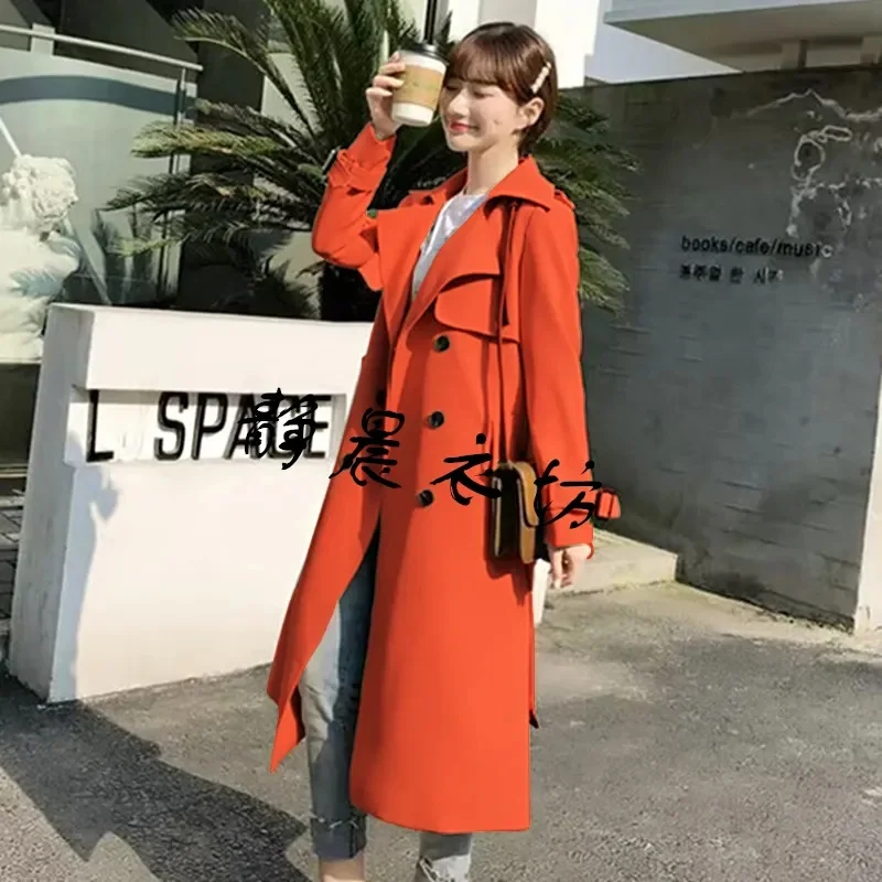 2024 Foreign Trade Counters Good Quality Windbreaker Women\'s Spring And Autumn New High-grade Casual Loose Thick Long Coat Coat.