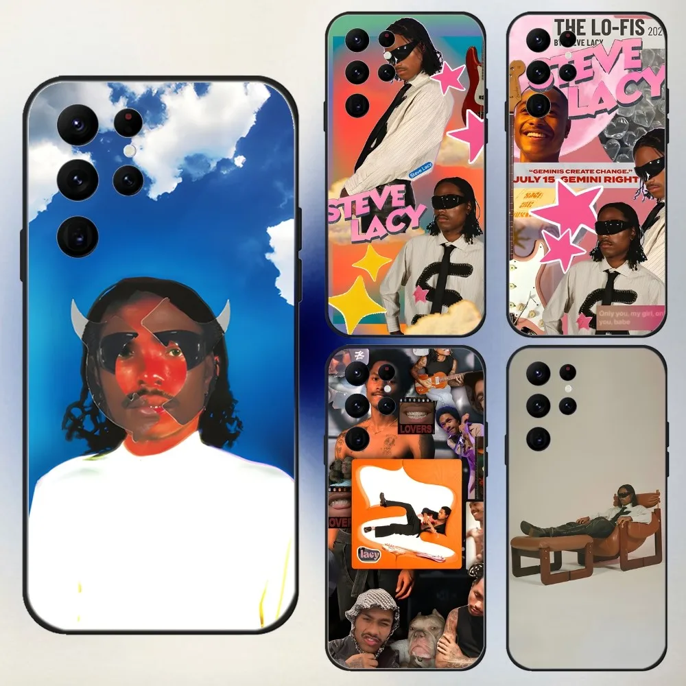 

S-Steve Lacy Singer Gemini Rights Phone Case For Samsung S24,23,22,30,21,10,9,Ultra,Plus,Lite,FE,5G Black Soft Case