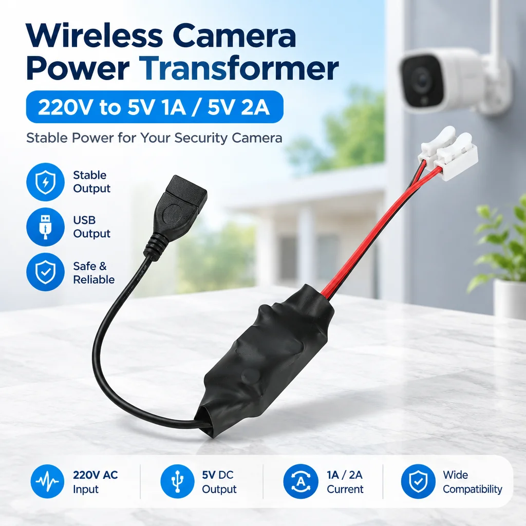 AC 110-240V to DC 5V Power Supply Module Type-C/USB Port Stabilized Transformer Replacement Power for Wifi IP Security Camera