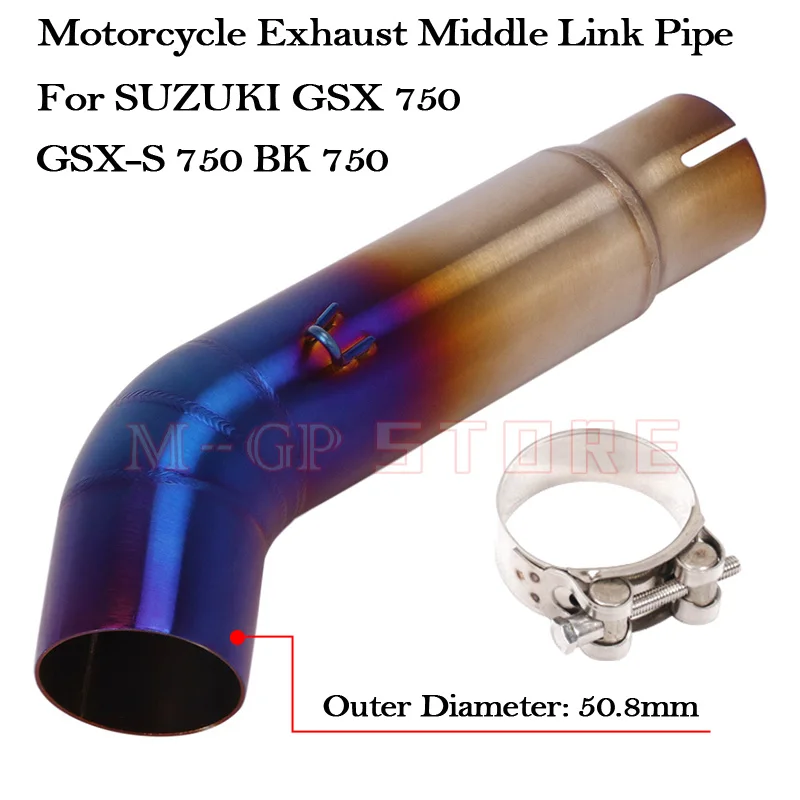 For Suzuki GSX750 GSX-S750 BK750 GSXS750 GSX S750 2018 2019 2020 2021 2022 51MM Motorcycle Exhaust Middle Link Pipe Escape Moto