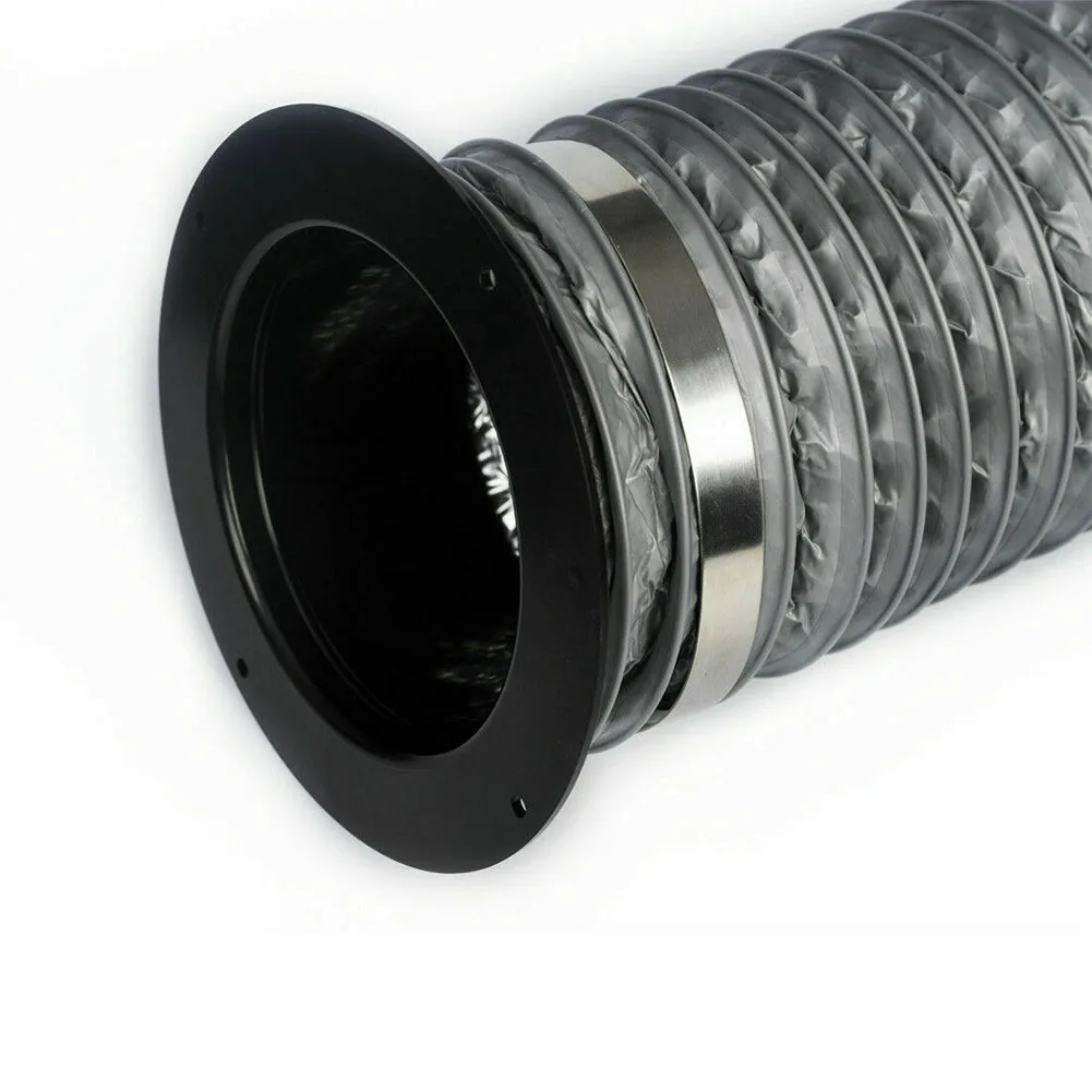 ABS Straight Pipe Flange Connector 110mm Black Ventilation Ducting For Exhaust Air Inlet Outlet Wall Mount HVAC System Parts