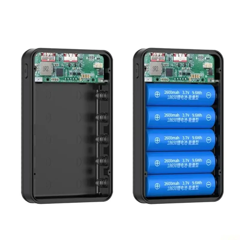 B03F DIY 5 Section 18650 Battery Mobile Power Housing No Welding Required With LED Camping Light And Fast Charging