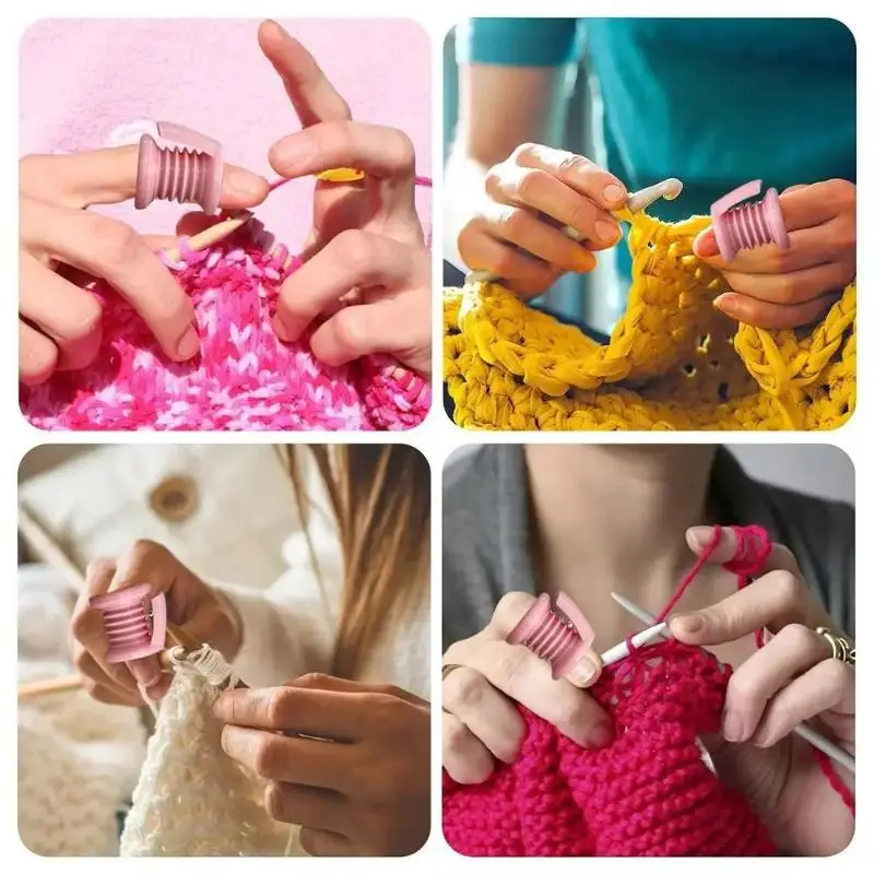 Neuer Tragbarer Häkel-Fingerschutz DIY Mini-Strick-Fingerschutz Fingerhüllen Fingerling für Häkler