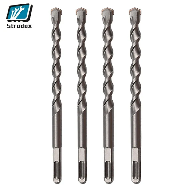 Tungsten Steel Alloy Material Hard Impact Lengthened Cross Hammer Drill Bit Concrete Through The Wall Double Groove  Excretion