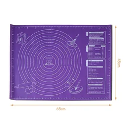 Silicone Pastry Mat Non Slip Large Non Stick Silicone Baking Fondant Mat Pie Pizza Cookies Easy Clean Kneading Mat with Scale
