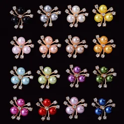 10 PCS Alloy Rhinestone Pearl Decorative Accessories DIY Crafts Girl Hair Wedding Invitation Card Decor Dress Jewelry Ornaments