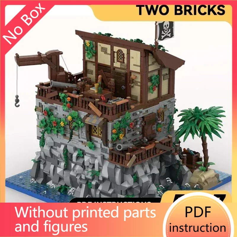 

Medieval Model Moc Building Bricks Pirate Skull Island With Redbeard's House Technology Blocks Gifts Toys DIY AssemblyChristmas