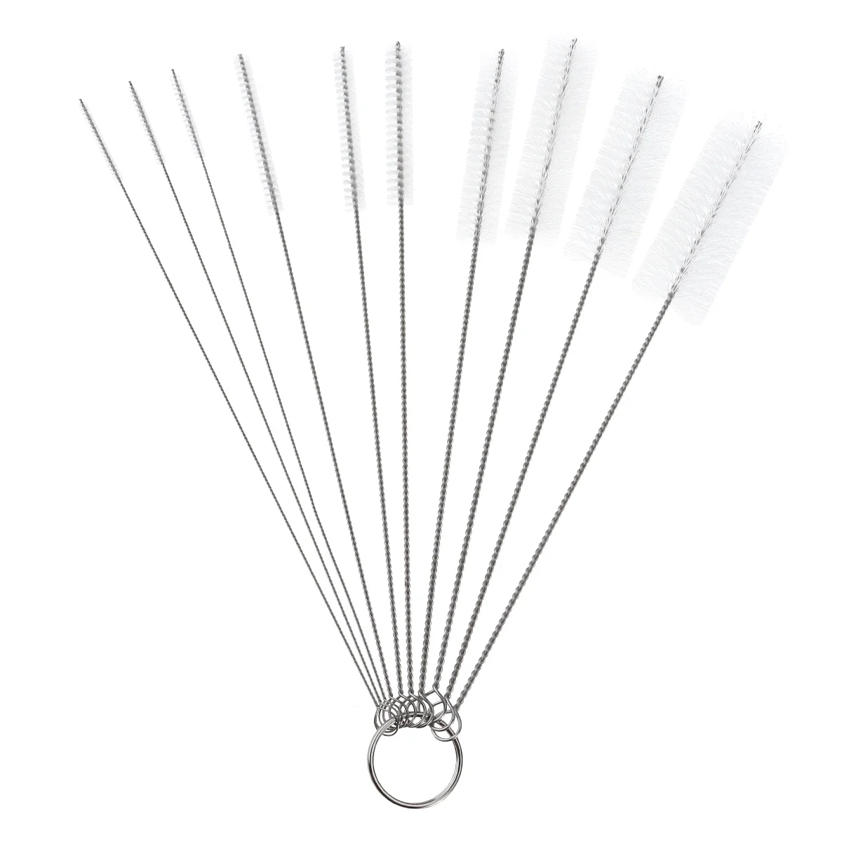 10 قطعة مجموعة فرش تنظيف أنبوب النايلون أقطار مختلفة منظف متعدد الأغراض لشفاطات الشرب لوحات المفاتيح والمجوهرات الزجاجية #5