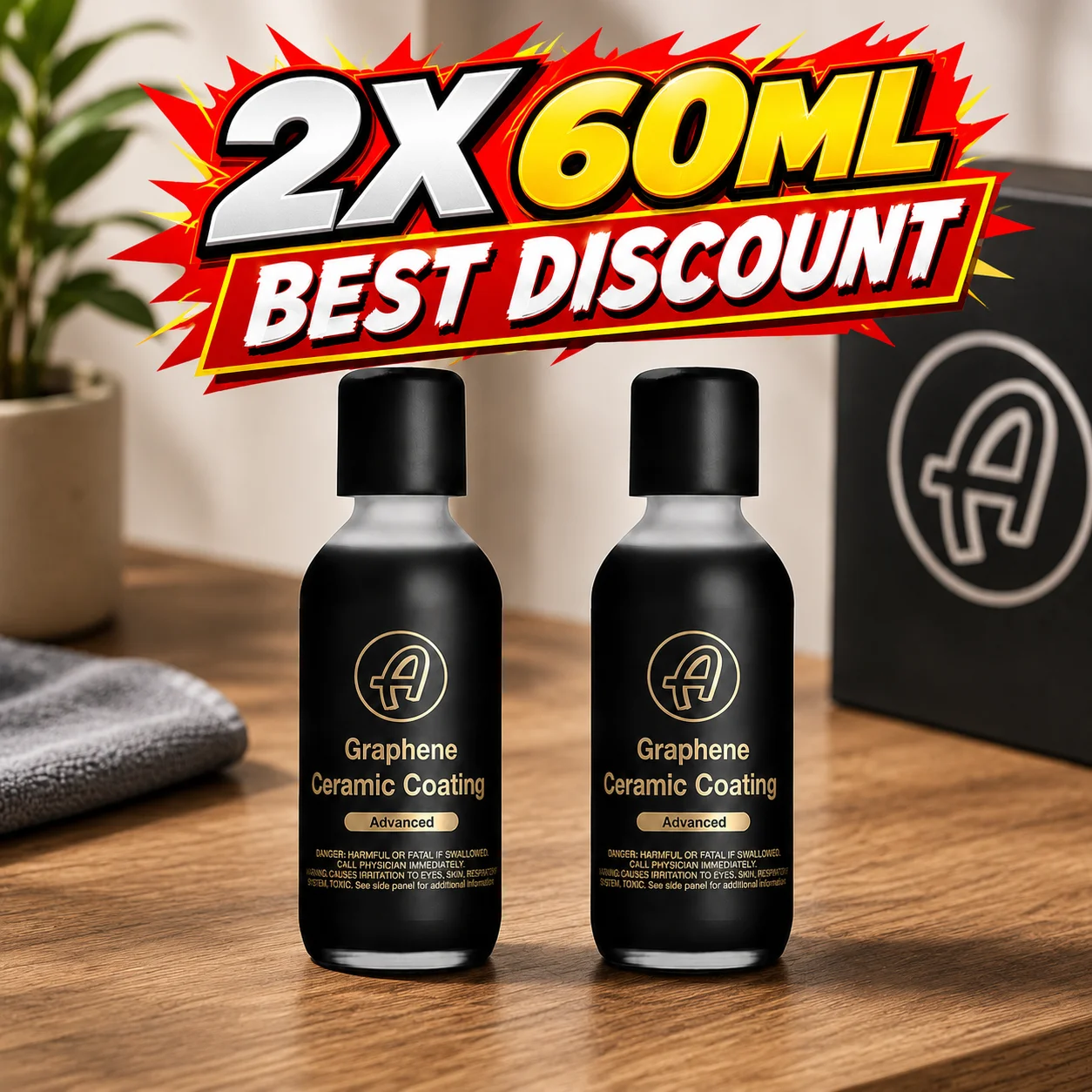 Graphene Ceramic Car Coating 10H for Cars 7+ Years of Protection Apply After Car Wash Clay Bar Car Buffer Polisher Motorcycle