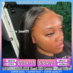 Wow Angel HD Full Frontal Wigs 36inch Straight Melt Skins 13x6 HD Lace Front Perruques de Cheveux Humains Vierge Cheveux Pré Cueillis Sans Colle
