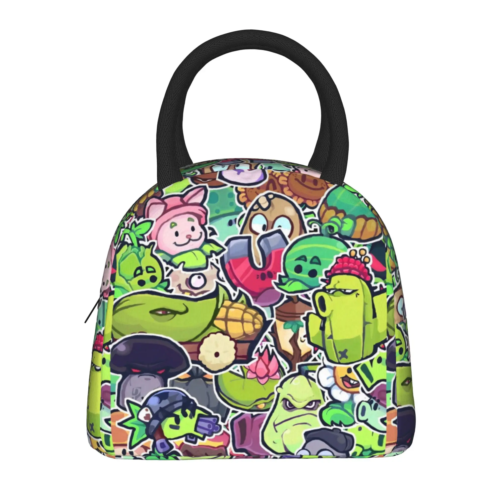 Plants-vs-Zombie cartoon games Thermal Insulated Lunch Bag for School  Reusable Food Bag Men Women Cooler Thermal Lunch Boxes