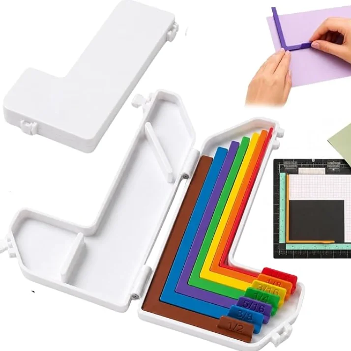 Paper Crafting Alignment Guides Full Set With Size Tabs Storage Case Scrapbook Alignment Craft Stencils Precise Measuring Tools