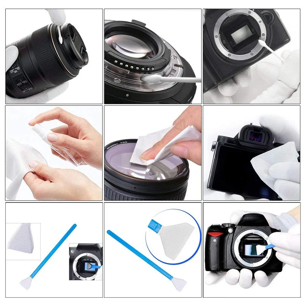 46-7PCS DSLR Lens Camera Cleaner Kit Professional SLR DV Digital Cameras Cleaning Tool for Sony Fujifilm Nikon Computer Cleaning