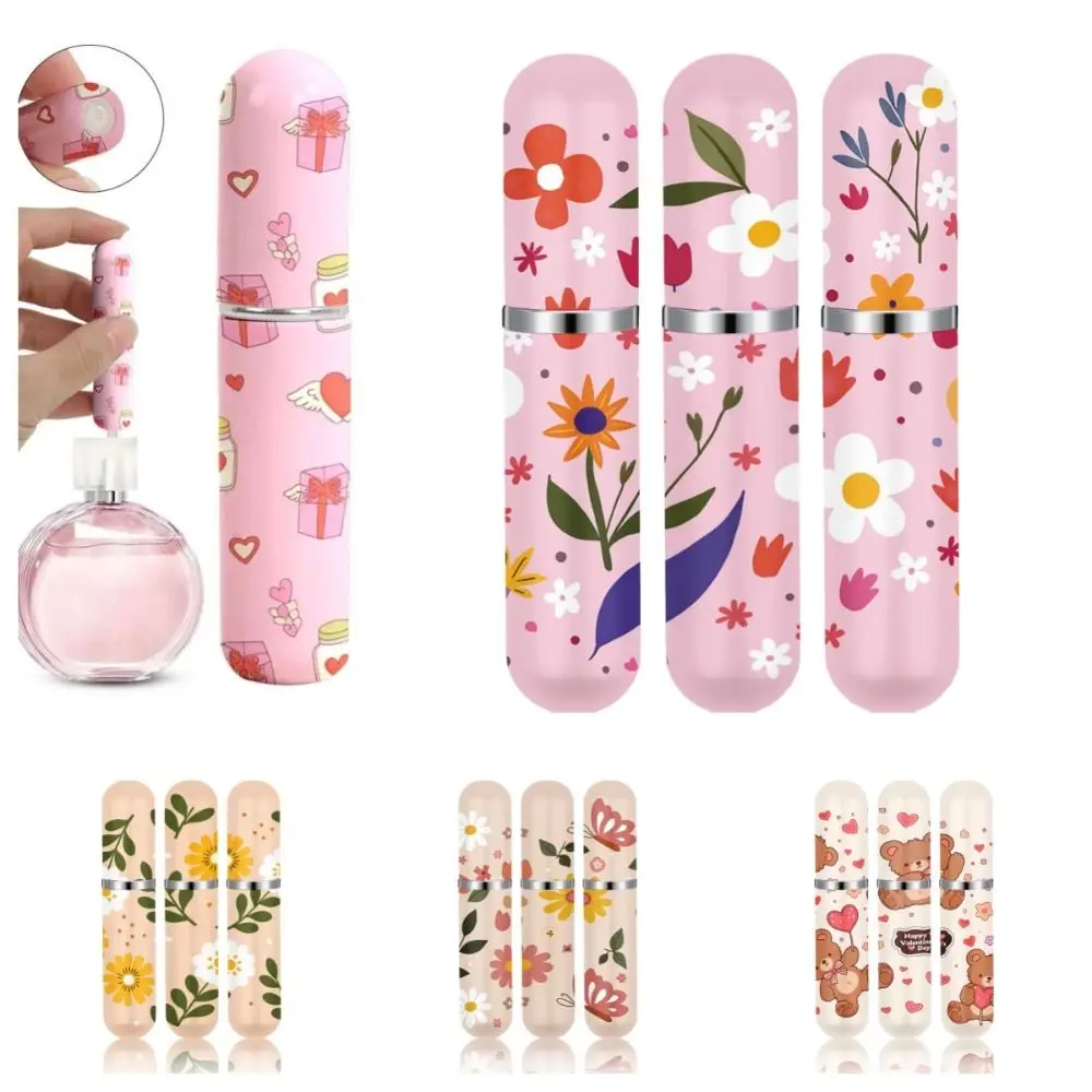 5ml Mini Perfume Bottle Refillable Essential Oil Alcohol Spray Rotating Bottle Spray Atomizer Bottle Empty Cosmetic Containers