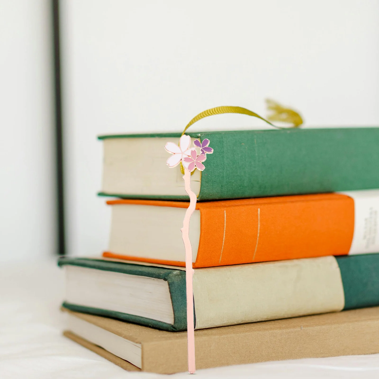 

Cute Cartoon Cherry Blossom Bookmark Exquisite Metal Floral Bookmarks Reading Accessories Page Marker Book Lover Present