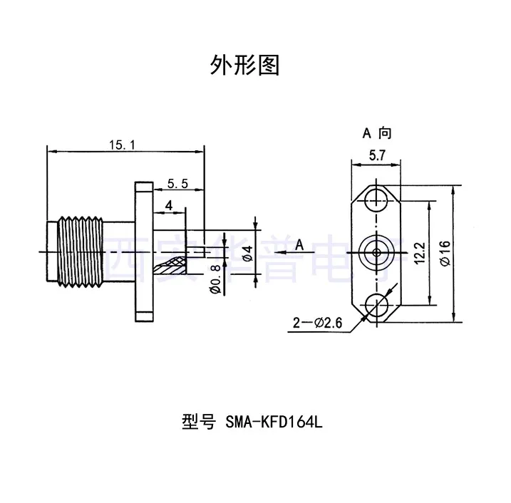 SMA-KFD164L RF connector 18G high frequency metal through cavity panel flange SMA RF connector female