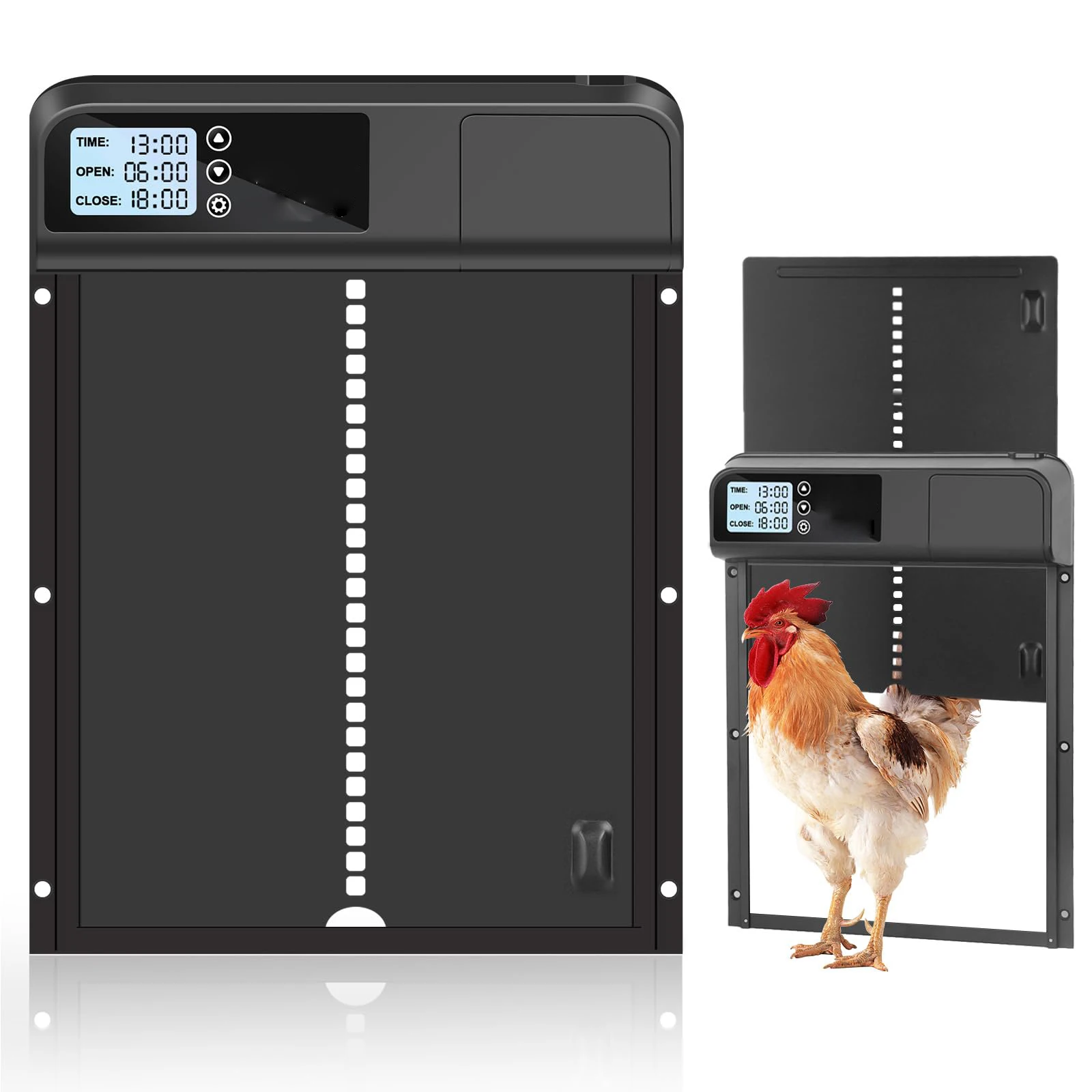 Automatic Chicken Coop Door Opener with Timer Lift Control LCD Display Easy Installation Aluminum Sensor Pet Auto Coop Door