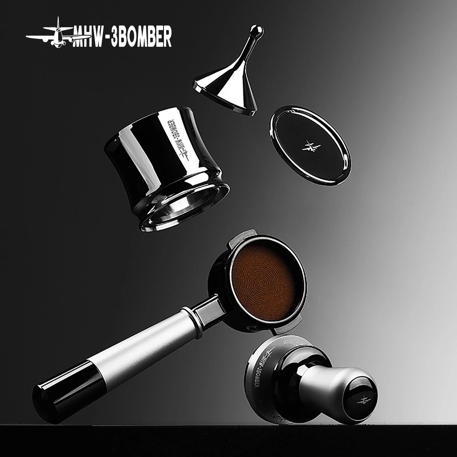 MHW-3BOMBER Flowlight Series 58.35MM Coffee Tamper 30lb Constant Pressure Stainless Steel Espresso Coffee Series Barista Tools