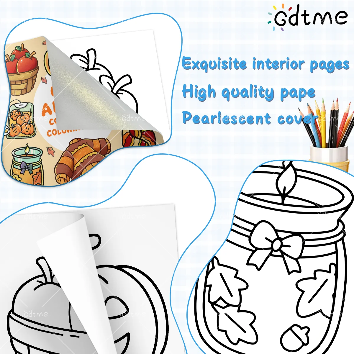 كتاب تلوين مريح للخريف للبالغين يتميز بـ 24 صفحة أنشطة يومية مريحة لطيفة للاسترخاء للأطفال كتب رسم ذاتية الصنع