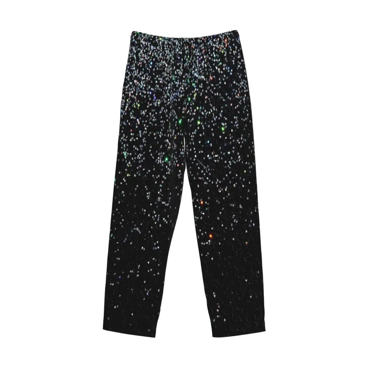 Custom Black Silver Glitter Pajama Pants Men Sleepwear Sleep Lounge Bottoms with Pockets